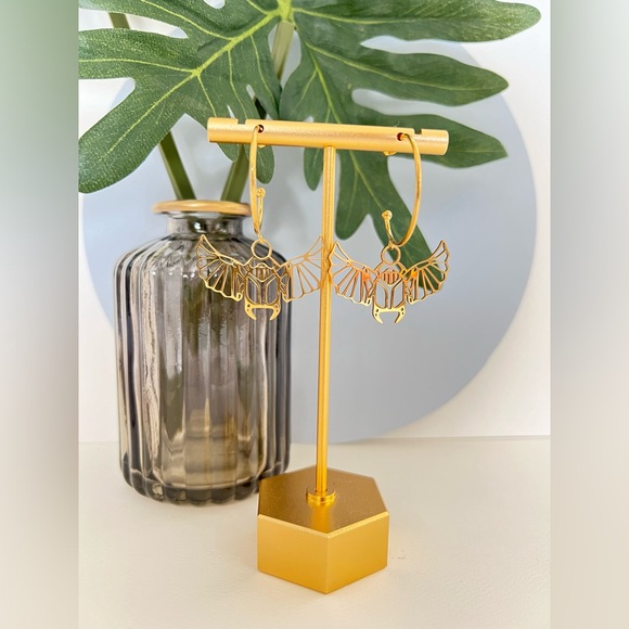 Egyptian Winged Beetle Hoops - Protection Hoops - Ancient Egyptian Hoops - Picture 3 of 9